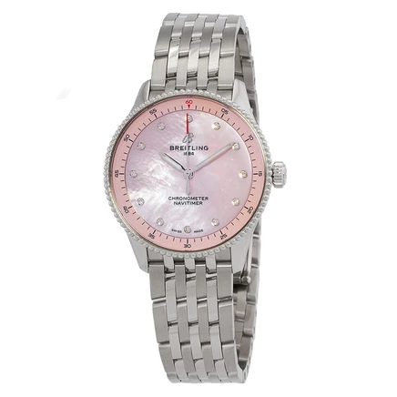 Женские часы Breitling A77320D91K1A1, розовый перламутр