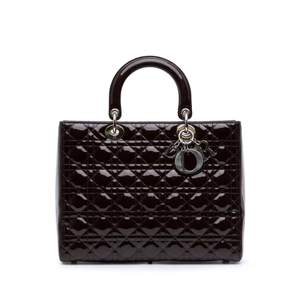 Женская сумка Dior Lady Dior Cannage, лаковая кожа