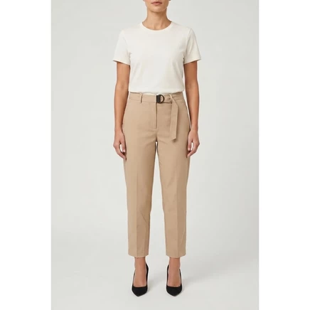 Женские брюки Brunello Cucinelli прямые, бежевые