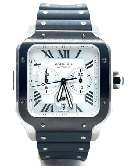 Мужские часы Cartier Santos XL WSSA0017, серебристые