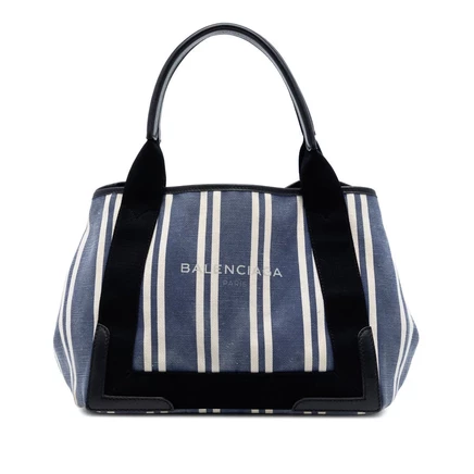 Женская сумка Balenciaga Cabas S, полосатая, синяя