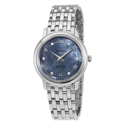 Женские часы Omega De Ville, голубой перламутр