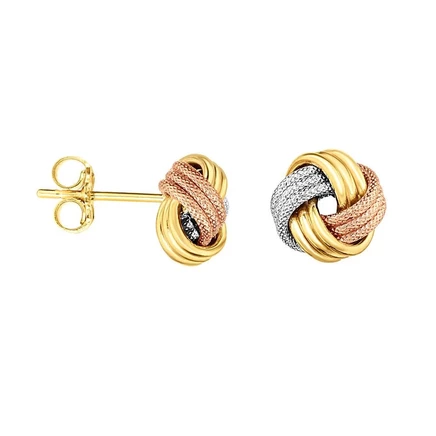 Женские серьги Kylie Harper Love Knot, 14К, трехцветные