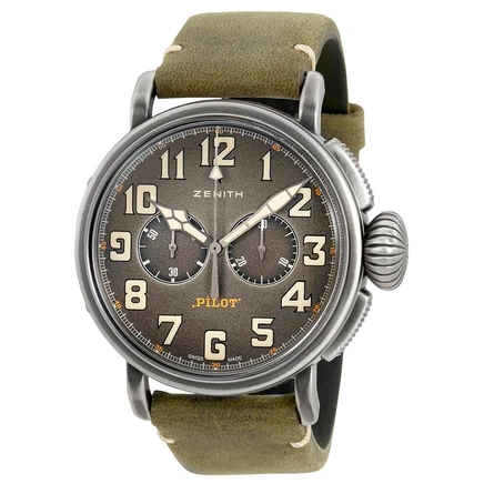 Мужские часы Zenith Pilot 20 Chronograph, серые