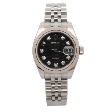 Женские часы Rolex Datejust 179174, бриллианты, черные