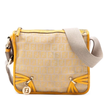 Унисекс сумка через плечо Fendi F Charm, канвас Zucchino