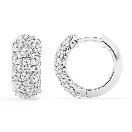 Женские серьги-кольца Brilliant Diamond, 2 карата, серебро