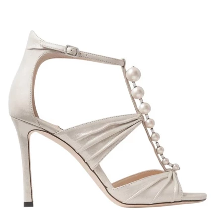 Женские босоножки Jimmy Choo Aura 95, цвета шампань