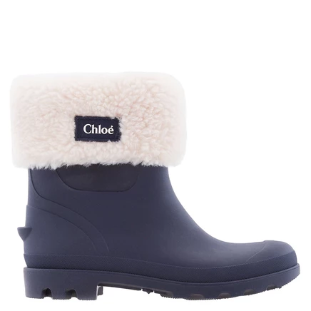 Сапоги для девочек Chloe с меховой отделкой, синие
