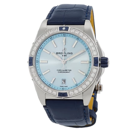 Женские часы Breitling Super Chronomat, голубые