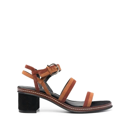 Женские босоножки Ferragamo из кожи, коричневые