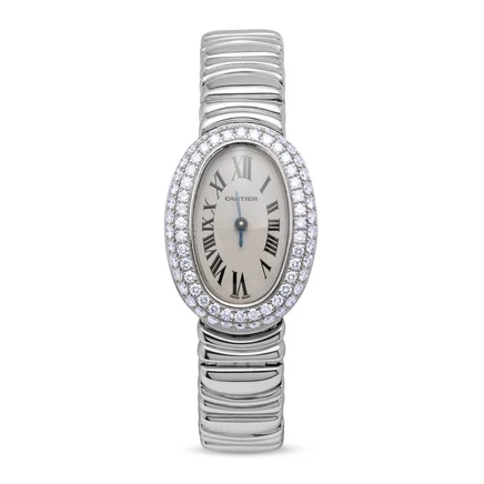 Женские часы Cartier Baignoire Mini 2369, белые