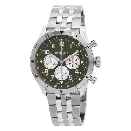 Мужские часы Breitling Super Avi AB04452A1L1A1, зеленые