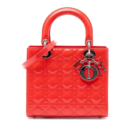 Женская сумка Dior Lady Dior, средняя, лакированная кожа