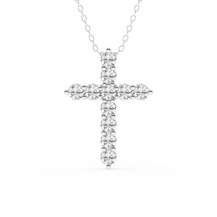 Женский кулон Brilliant Diamond, 1 карат, крест, серебро
