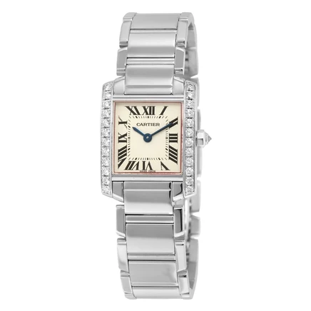 Женские часы Cartier Tank Française WE1002S3, серебристые