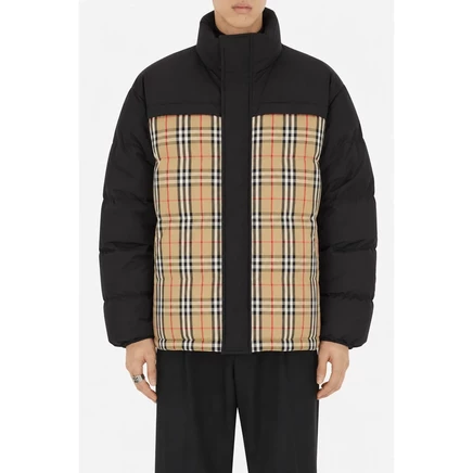 Мужская двусторонняя куртка Burberry, черно-бежевая