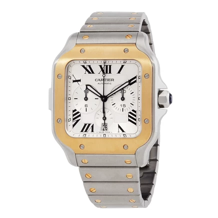Мужские часы Cartier Santos de Cartier, б/у, серебристые