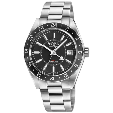 Мужские часы Gevril Belmont GMT 42200B, черные