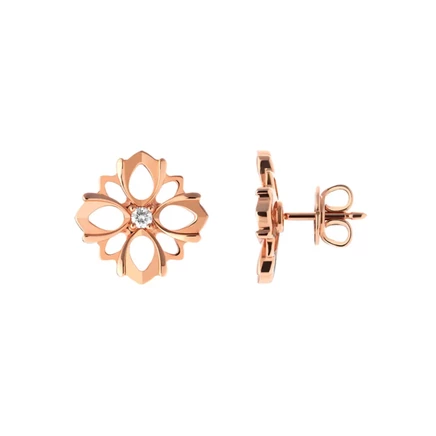 Женские серьги-пусеты Gucci Flora, розовое золото