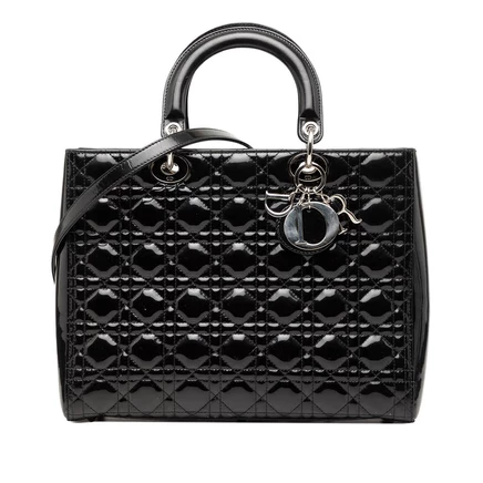 Женская сумка Dior Lady Dior Large из лакированной кожи