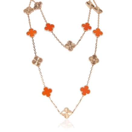 Колье Van Cleef & Arpels Alhambra, сердолик, розовое золото