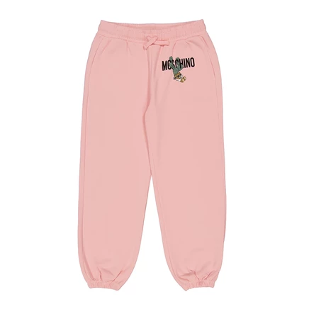 Брюки для девочек Moschino с вышивкой, розовые