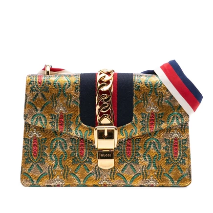 Женская сумка Gucci Sylvie, малая, канвас, б/у