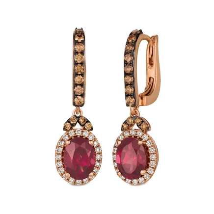Женские серьги Le Vian Raspberry Rhodolite, золото 14K