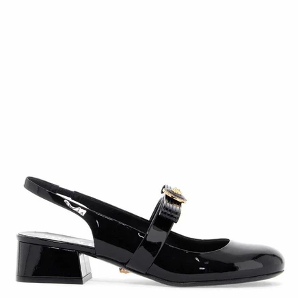 Женские туфли Versace Gianni Ribbon, черно-золотые