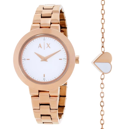 Женские часы Armani Exchange AX7175SET и браслет, белые