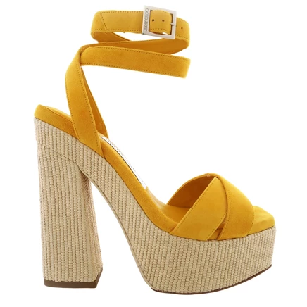 Женские босоножки Jimmy Choo Gaia 140, желто-натуральные