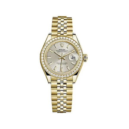 Женские часы Rolex 279138SSJ, желтое золото, серебристые