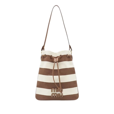 Женская сумка Miu Miu Striped Canvas Logo