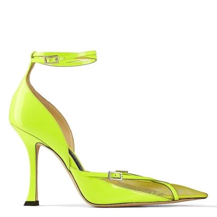 Женские туфли Jimmy Choo x Mugler, неоново-желтые