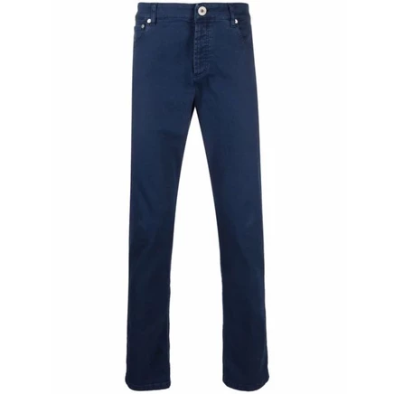 Мужские джинсы Brunello Cucinelli прямого кроя, синие