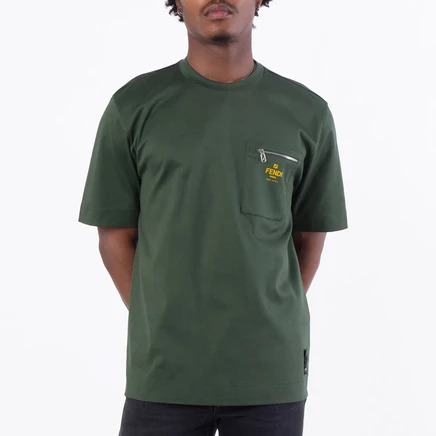 Мужская футболка Fendi Crewneck Cotton, зеленая