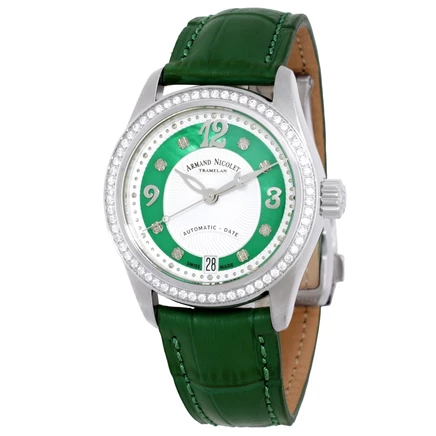 Унисекс часы Armand Nicolet M03-3, серебристо-зеленые