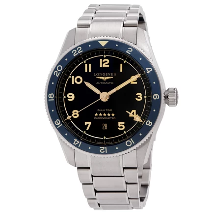 Мужские часы Longines L38124606, автоматические, антрацитовые