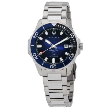 Мужские часы Bulova Marine Star 98B466, автоматические, синие