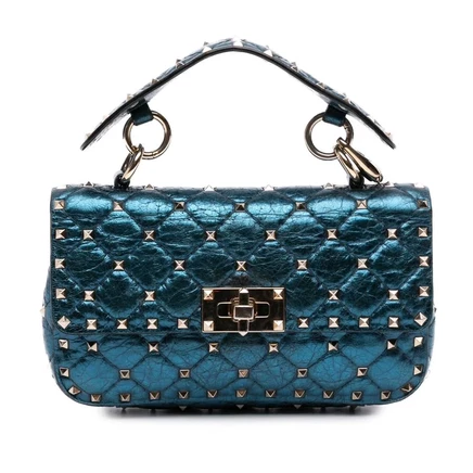 Женская сумка Valentino Rockstud Spike, металлик, б/у