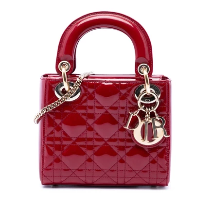 Женская сумка Dior Lady Dior Mini, лаковая кожа