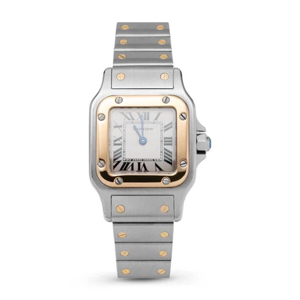 Женские часы Cartier Santos Galbée 1057930, белые