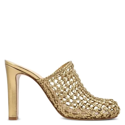 Женские мюли Ferragamo Ellas на каблуке, золотистые