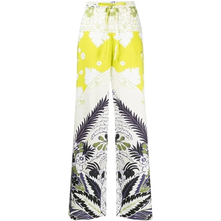 Женские широкие брюки Valentino Garavani, желтые