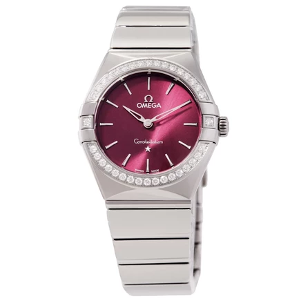Женские часы Omega Constellation 131.15.28.60.11.001, бордовые