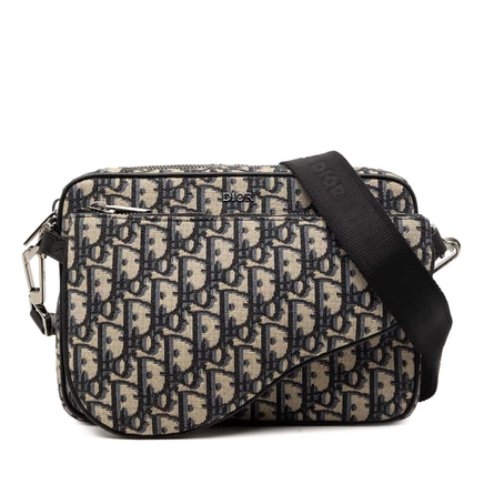 Унисекс сумка Dior Saddle Triple Pouch из канваса