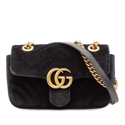 Женская бархатная сумка Gucci Small GG Marmont