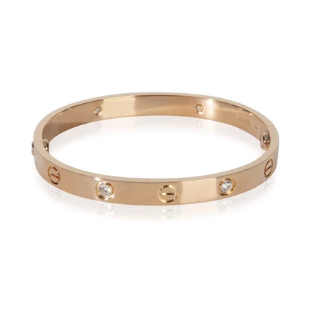 Браслет Cartier Love, розовое золото, бриллианты