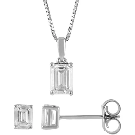 Женский комплект Brilliant Diamond, белое золото 14K